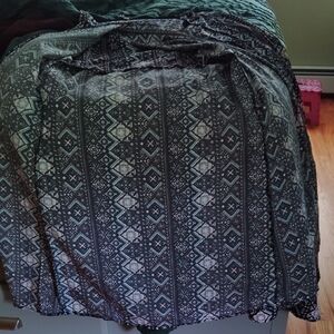 Black and White Geometric Patterned Fabric